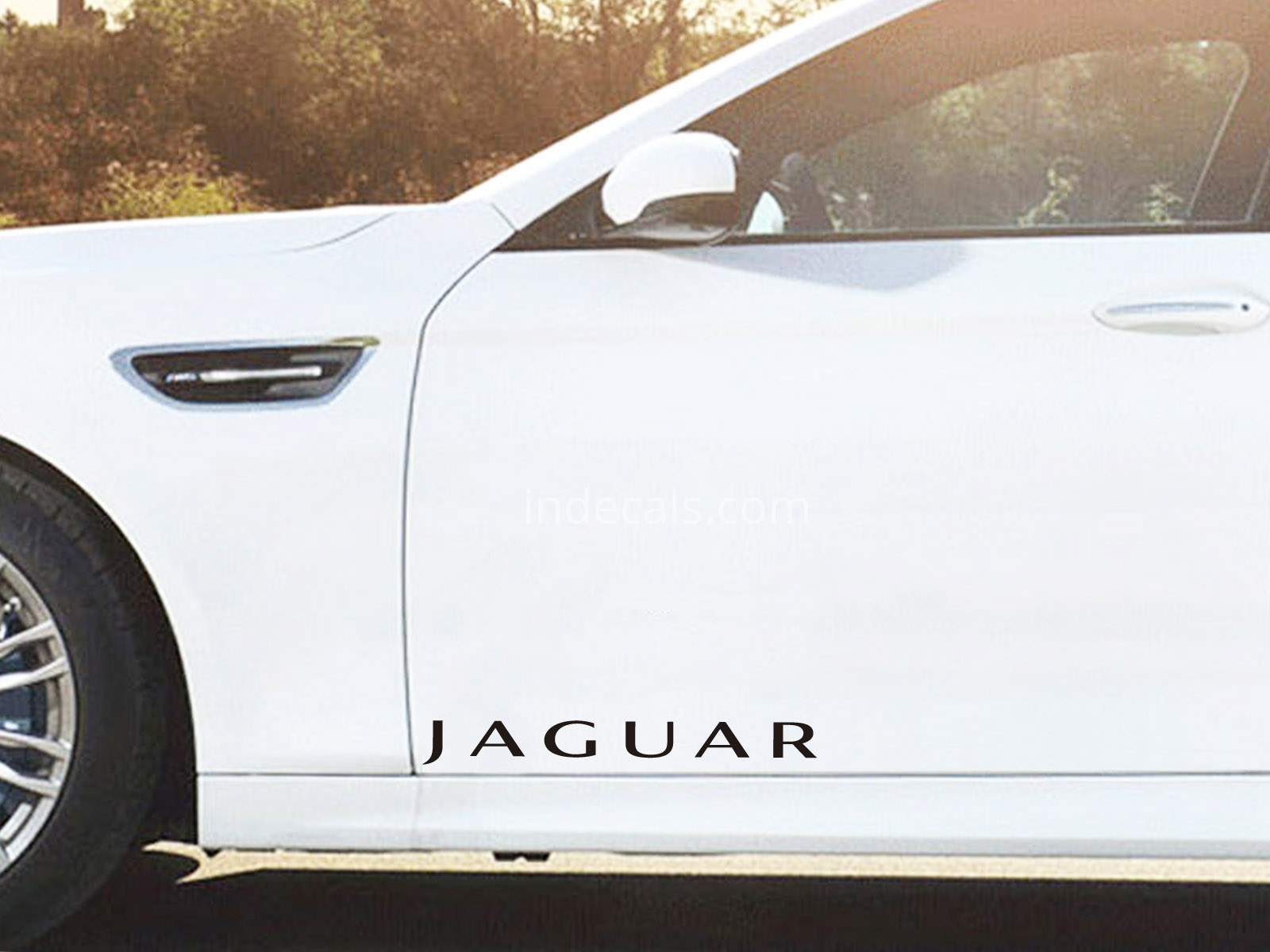 2 x Jaguar Stickers for Doors Large - Black