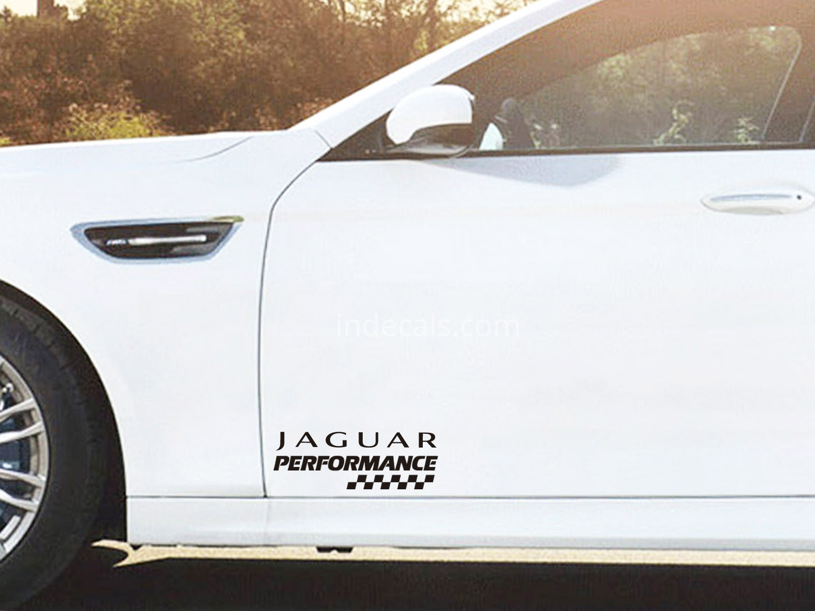 2 x Jaguar Performance Stickers for Doors - Black