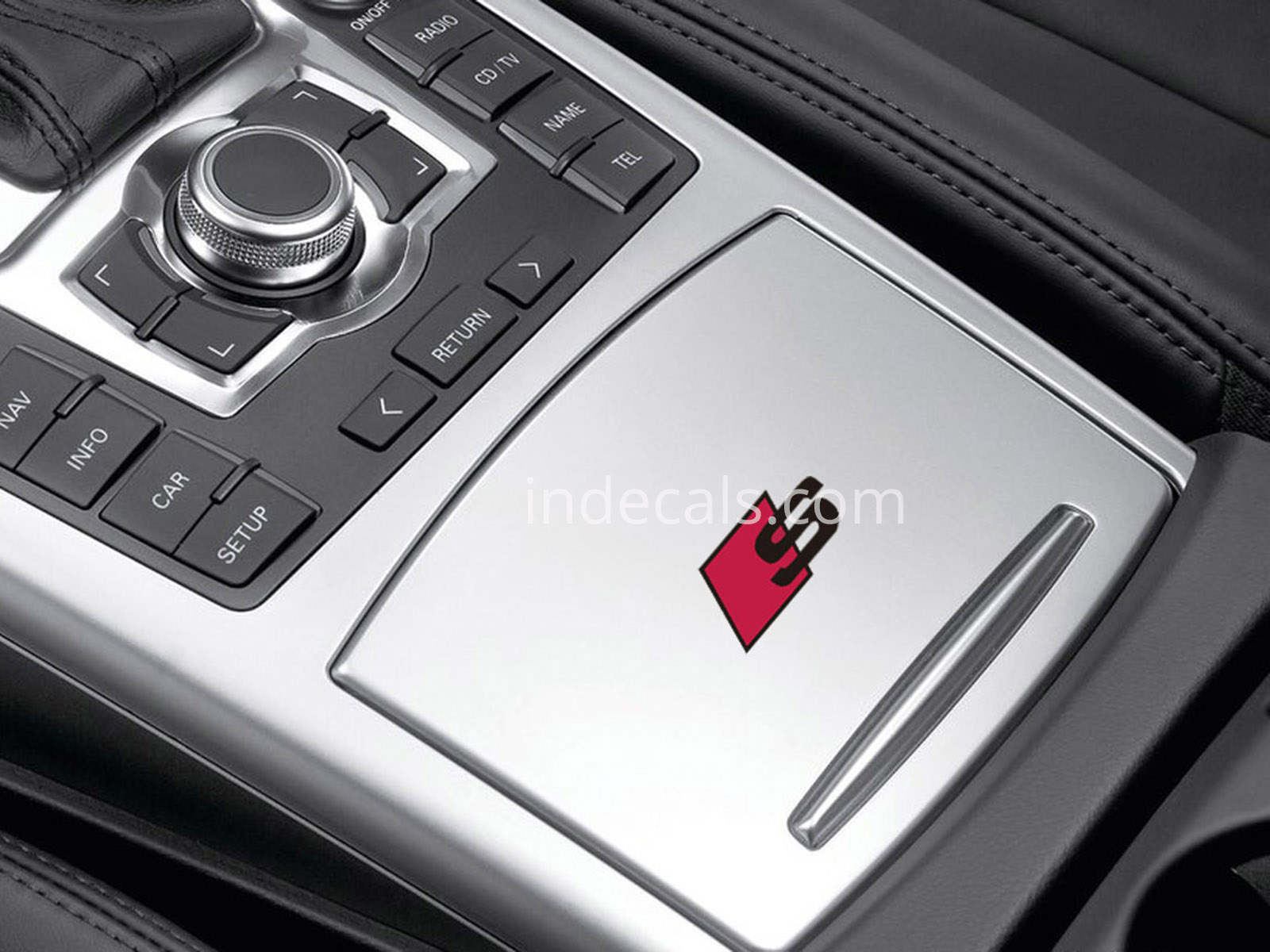 2 x Audi S-Line Stickers for Coin Box - Black + Red