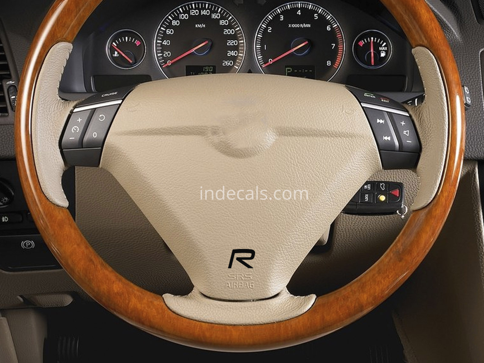 2 x Volvo R-Design stickers for Steering Wheel Black