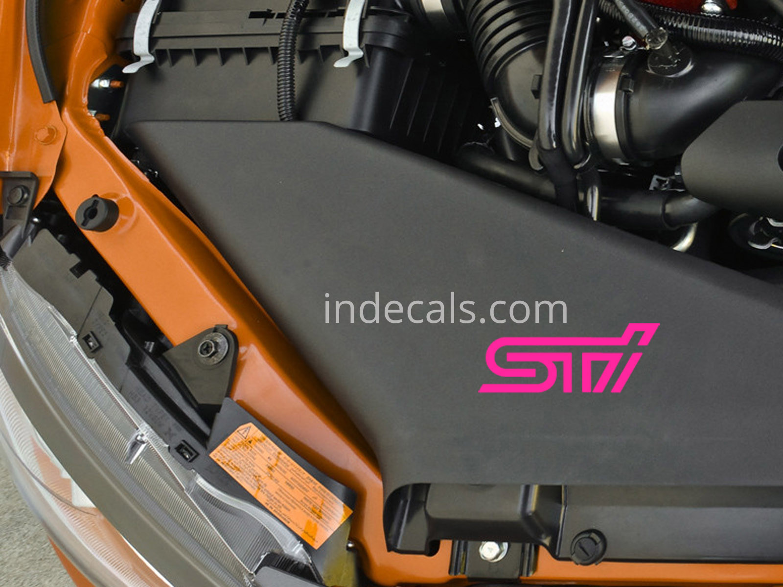 2 x Subaru STI stickers for Air Intake - Pink