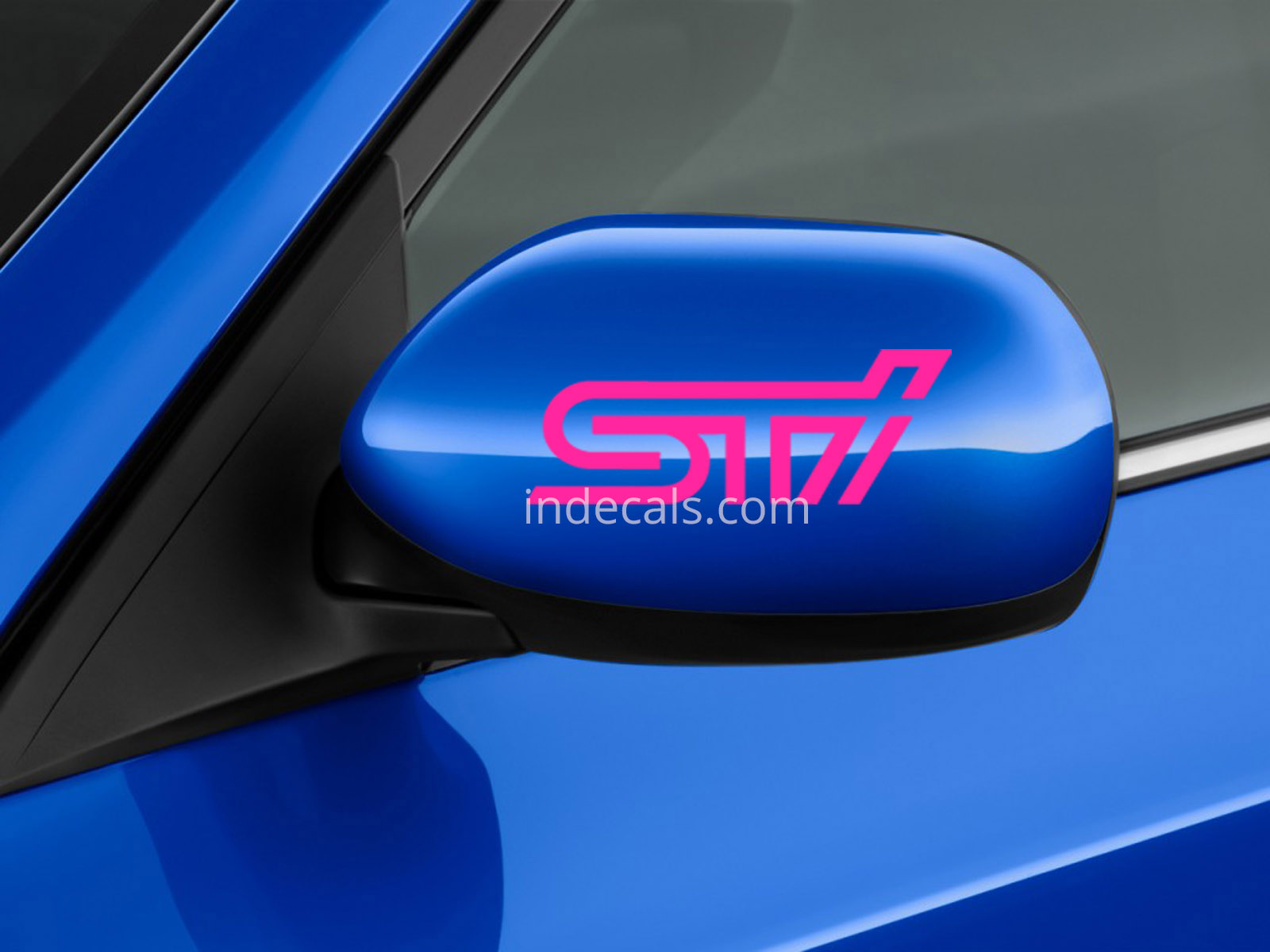 2 x Subaru STI stickers for Mirror Case - Pink