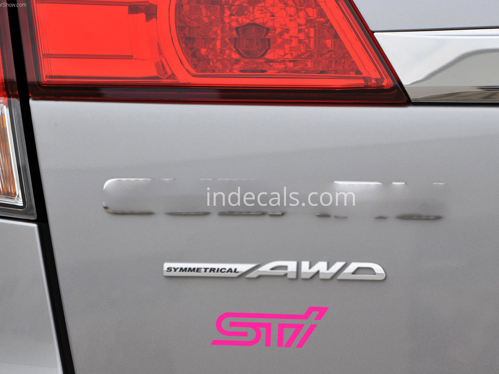 2 x Subaru STI stickers for Trunk - Pink