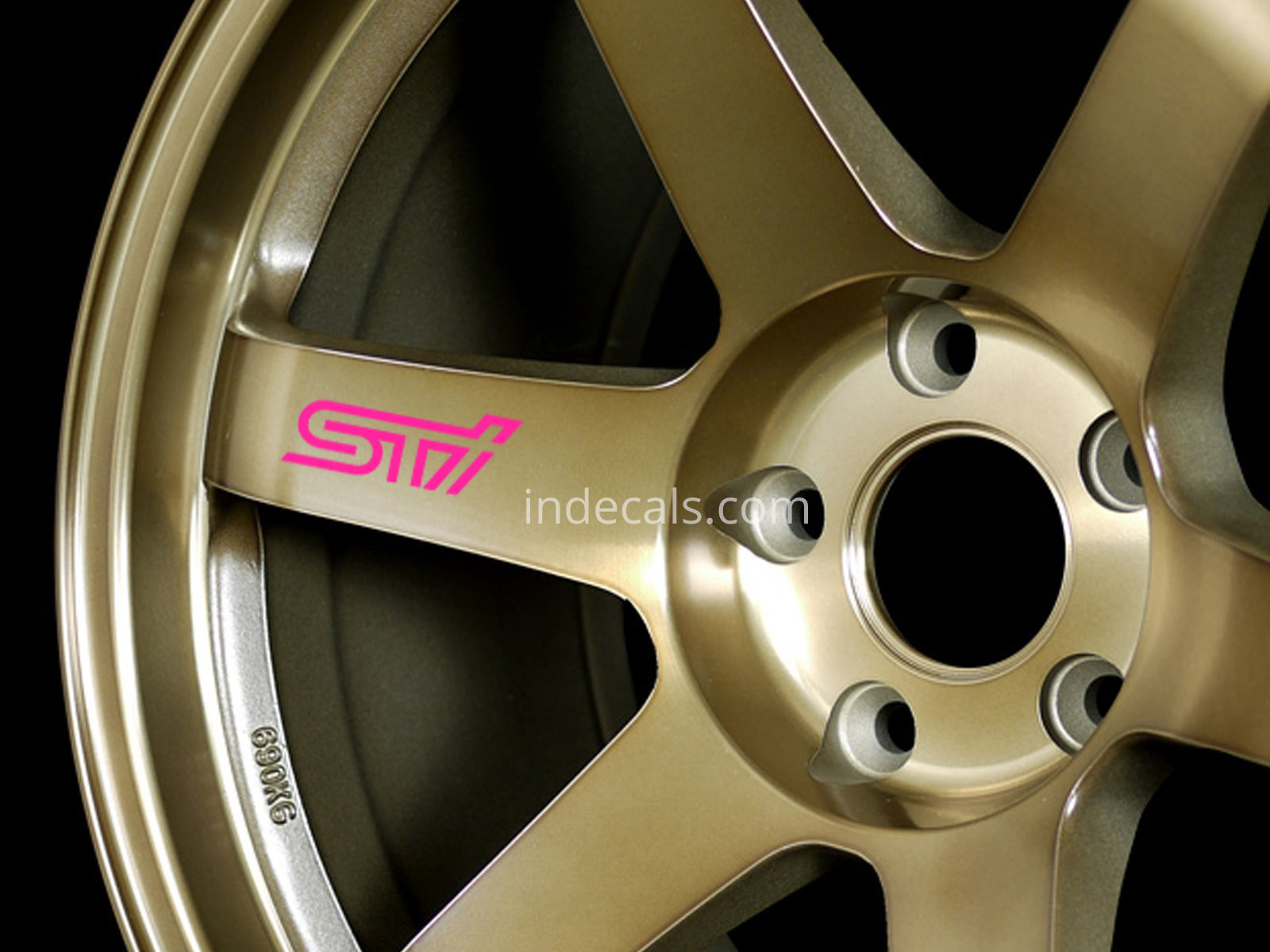 5 x Subaru STI stickers for Wheels - Pink