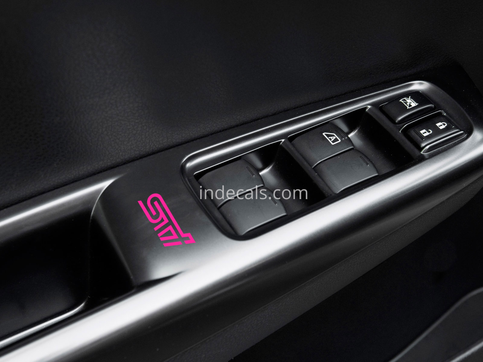 2 x Subaru STI stickers for Window Control Unit - Pink