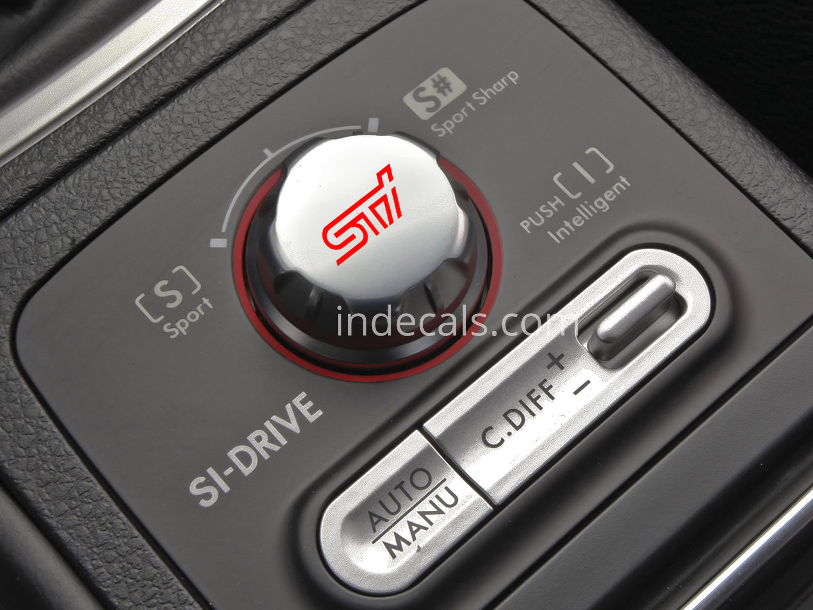 2 x Subaru STI stickers for SI drive button - Red