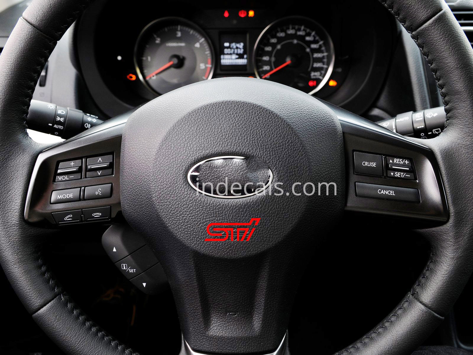 2 x Subaru STI stickers for Steering Wheel - Red