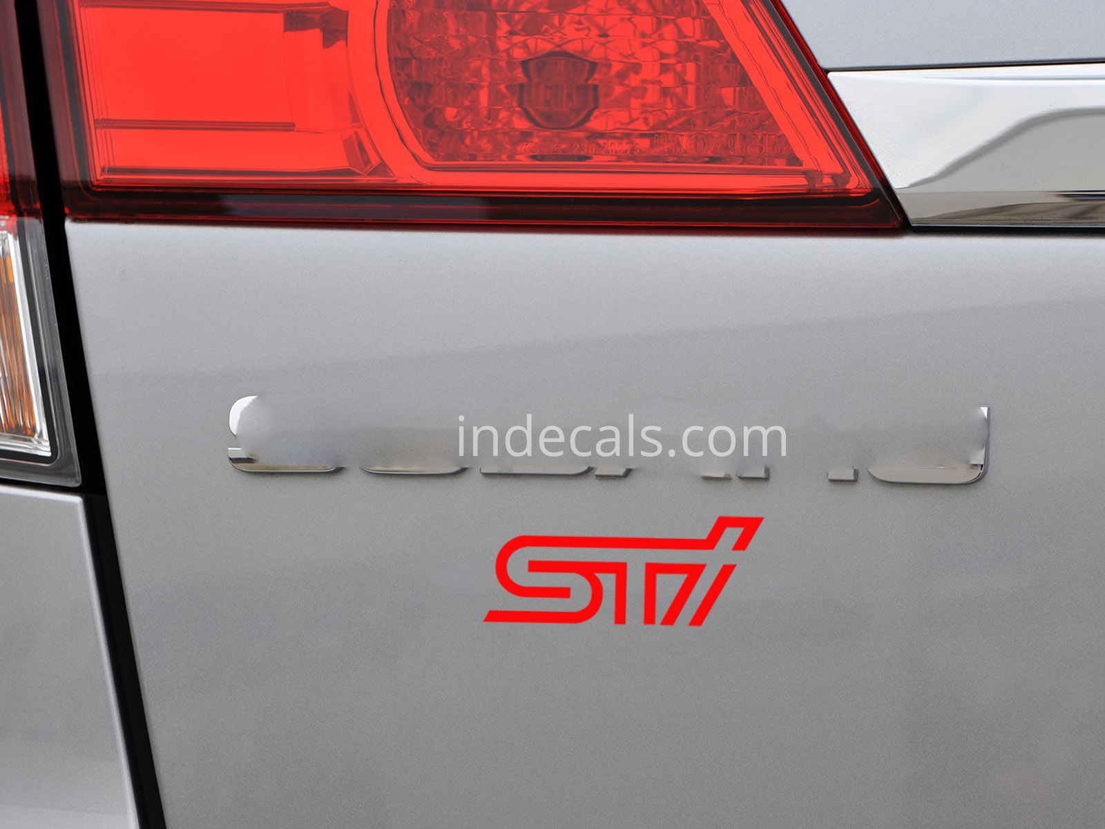2 x Subaru STI stickers for Trunk - Red