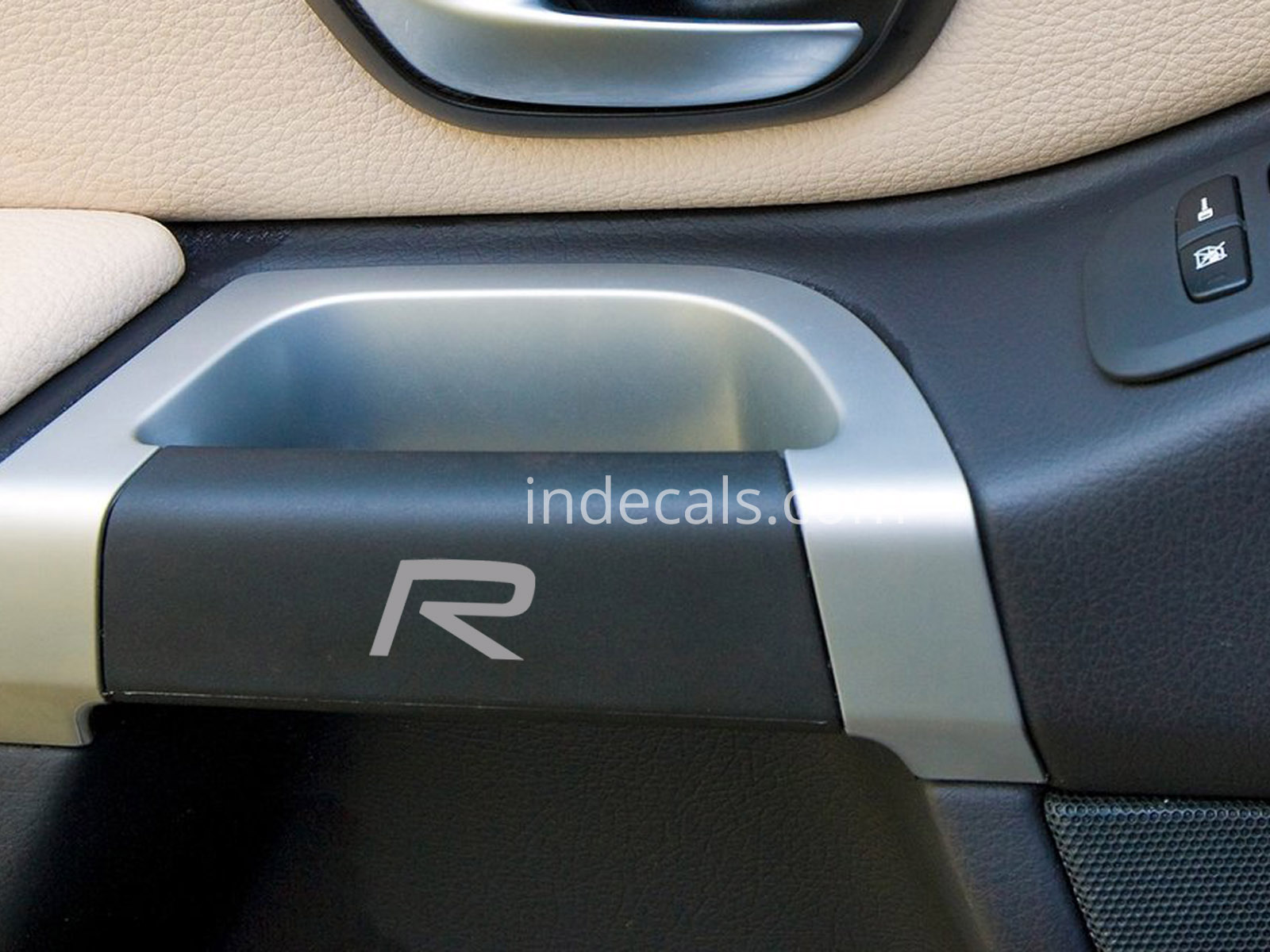 2 x Volvo R-Design stickers for Interior Door Handles Silver