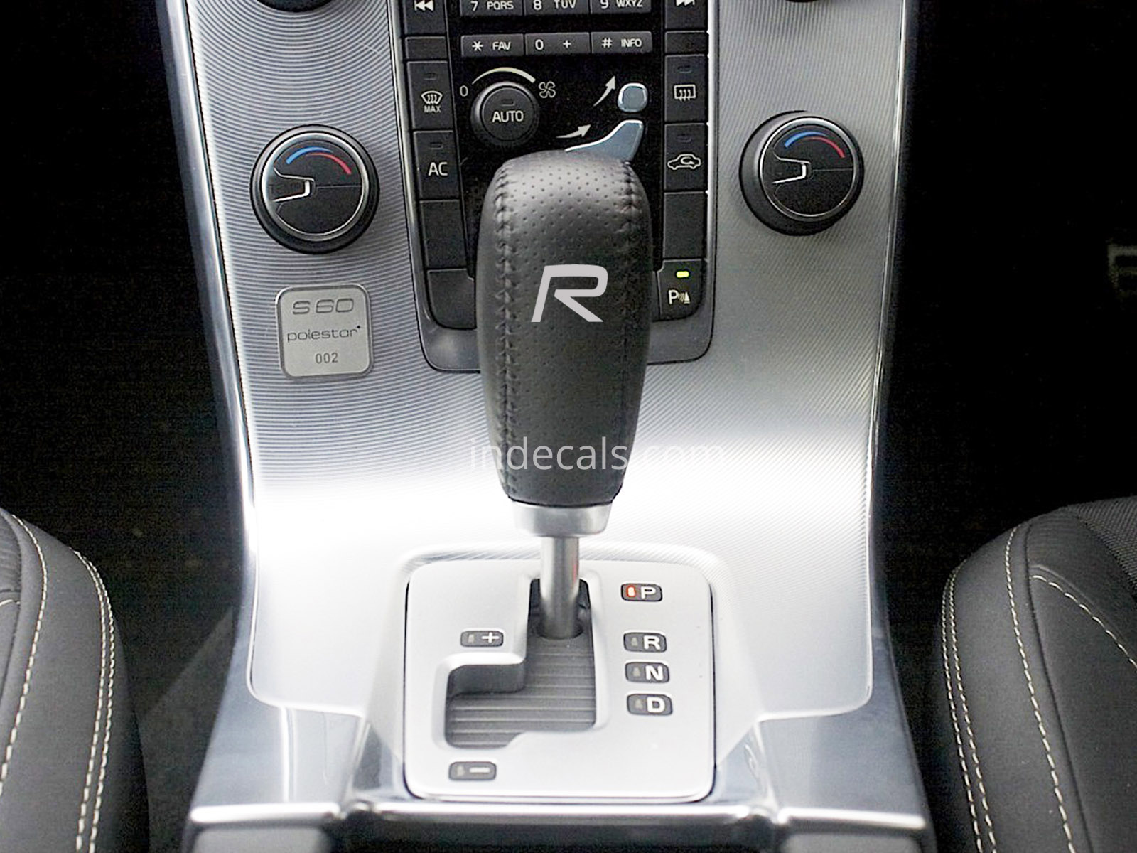 2 x Volvo R-Design stickers for Gear Lever Silver