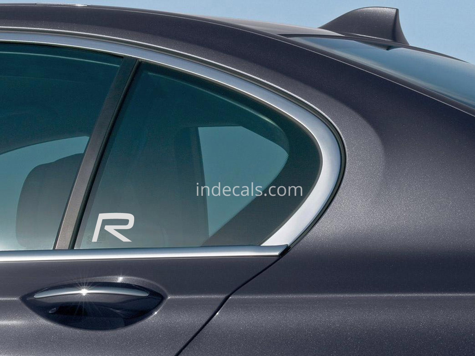 2 x Volvo R-Design stickers for Rear Window Silver