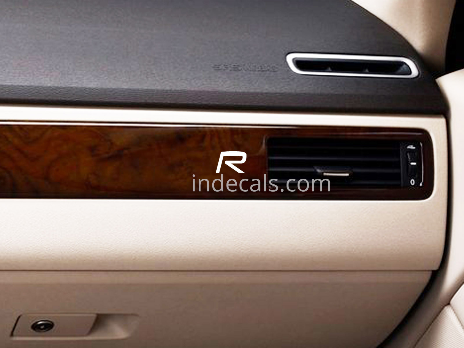 2 x Volvo R-Design stickers for Dash Trim White