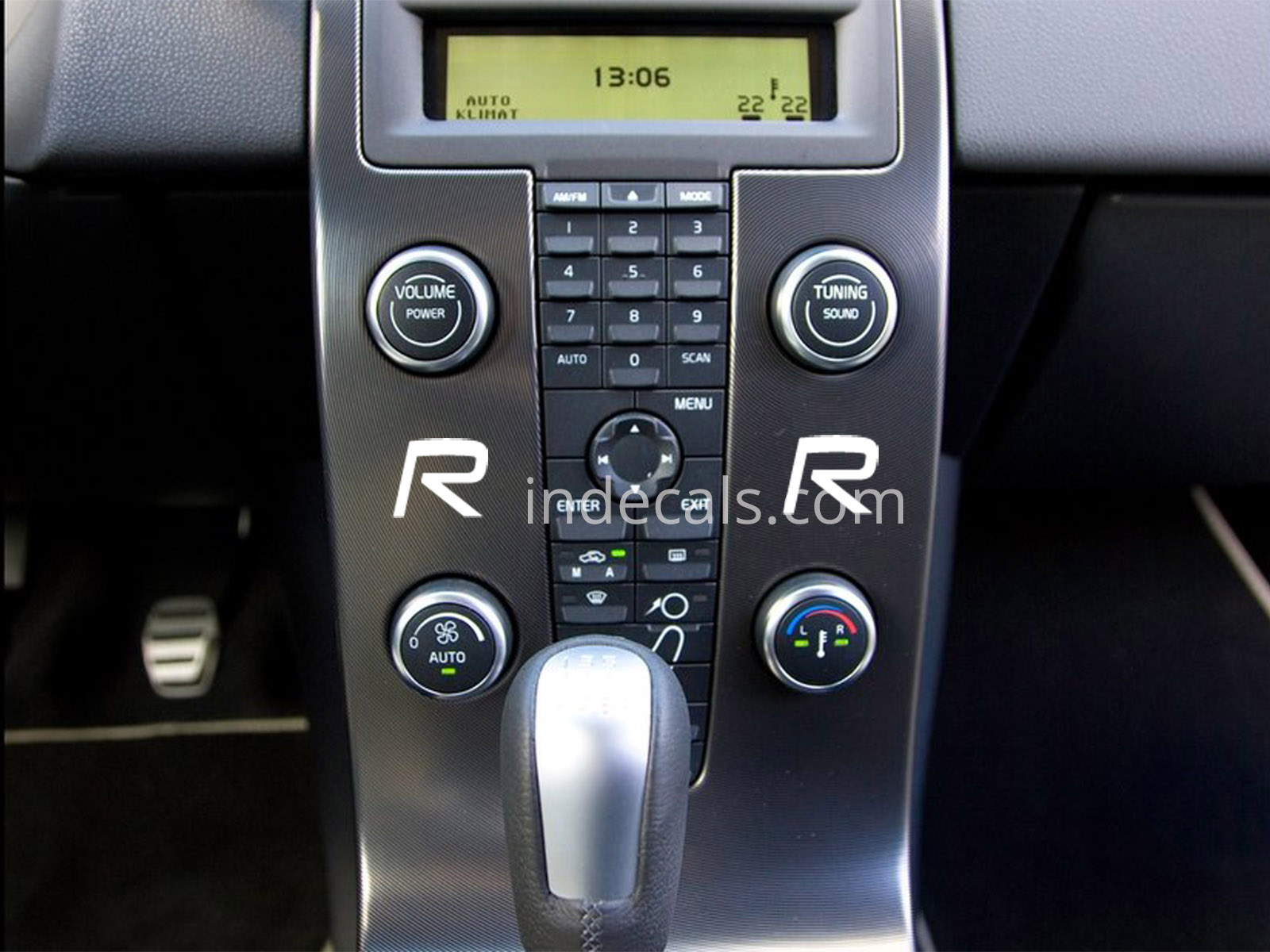 2 x Volvo R-Design stickers for Dashboard White