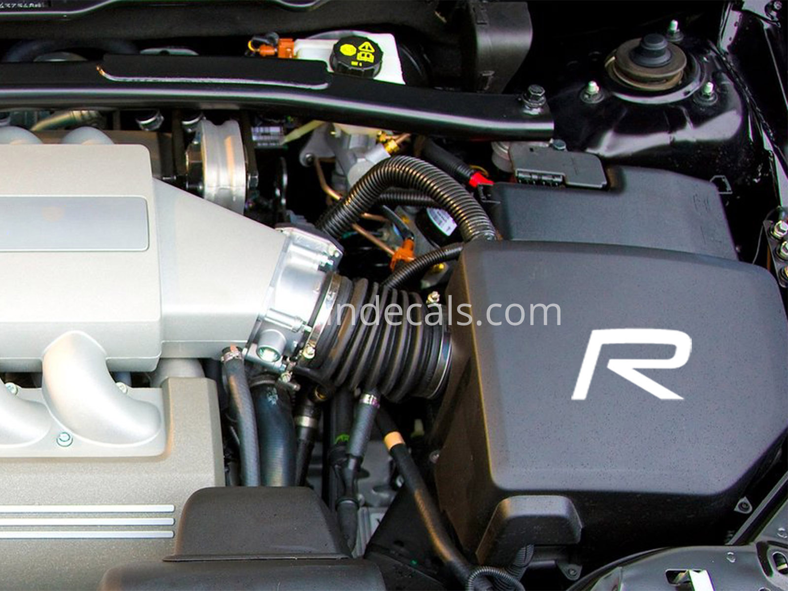 2 x Volvo R-Design stickers for Engine White