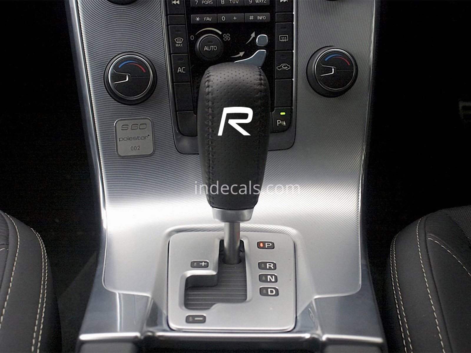 2 x Volvo R-Design stickers for Gear Lever White