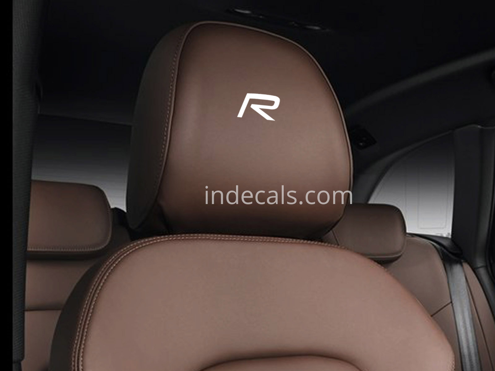5 x Volvo R-Design stickers for Headrests White