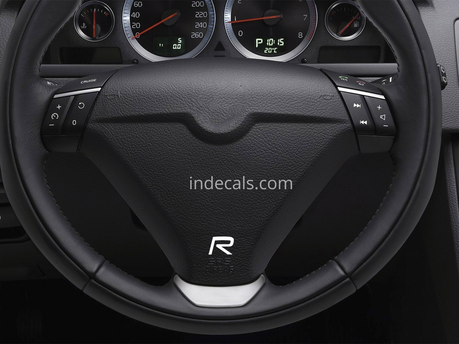 2 x Volvo R-Design stickers for Steering Wheel White